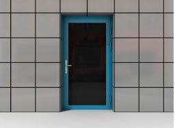 Стеклянные входные двери из алюминиевого профиля